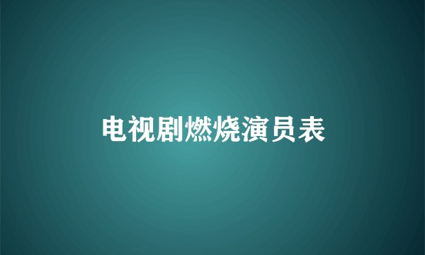 电视剧燃烧演员表