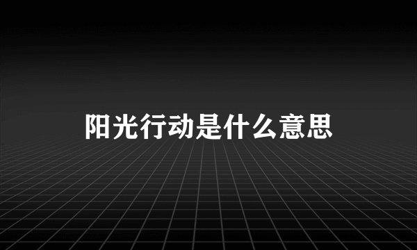 阳光行动是什么意思