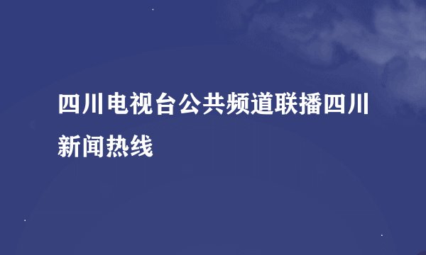 四川电视台公共频道联播四川新闻热线