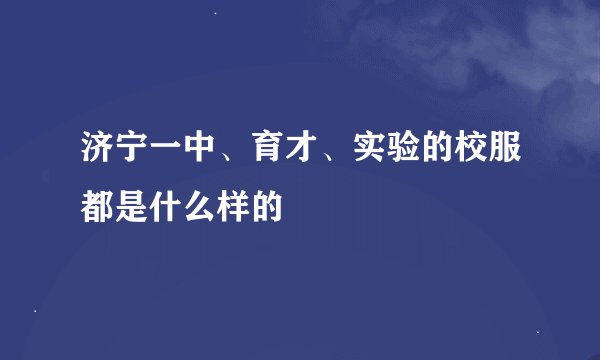 济宁一中、育才、实验的校服都是什么样的