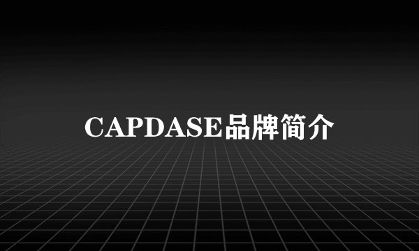 CAPDASE品牌简介