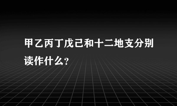 甲乙丙丁戊己和十二地支分别读作什么？