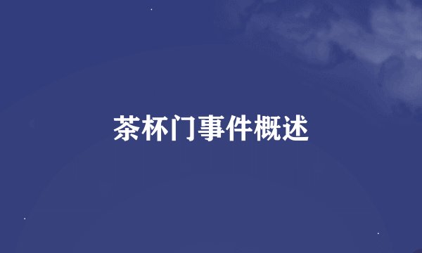 茶杯门事件概述