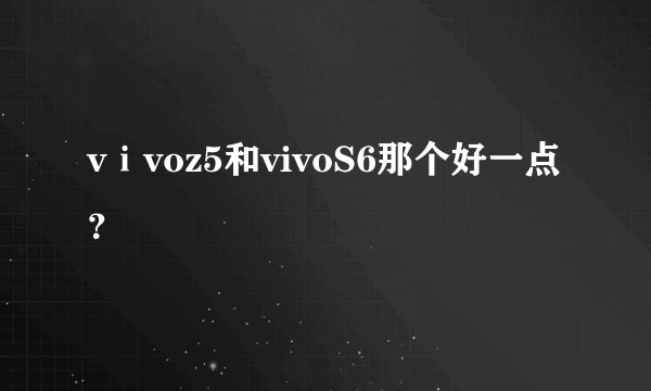 vⅰvoz5和vivoS6那个好一点？