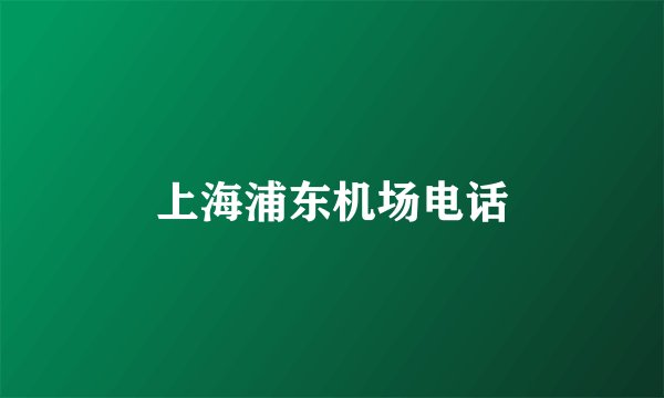 上海浦东机场电话