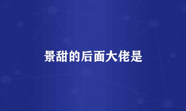 景甜的后面大佬是