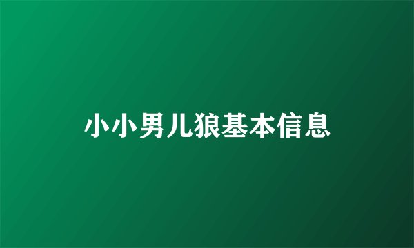 小小男儿狼基本信息