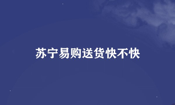 苏宁易购送货快不快