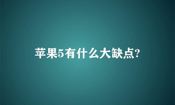 苹果5有什么大缺点?