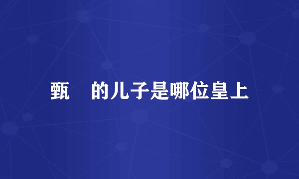 甄嬛的儿子是哪位皇上