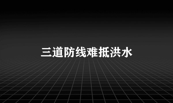 三道防线难抵洪水