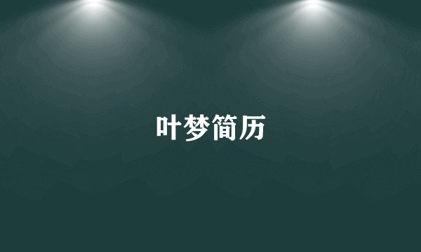 叶梦简历