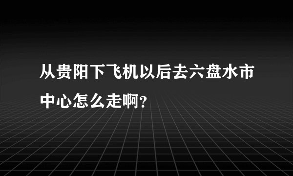从贵阳下飞机以后去六盘水市中心怎么走啊？