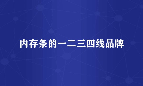 内存条的一二三四线品牌