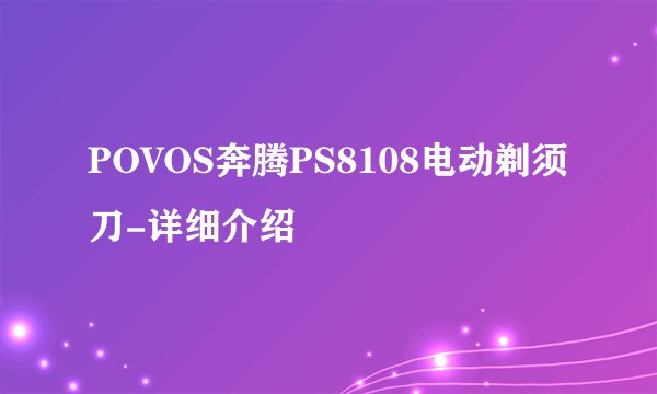 POVOS奔腾PS8108电动剃须刀-详细介绍