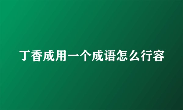 丁香成用一个成语怎么行容