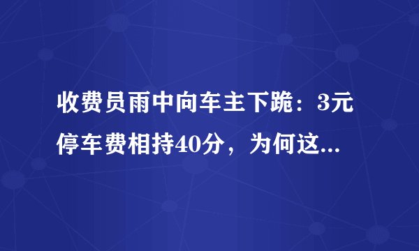 收费员雨中向车主下跪：3元停车费相持40分，为何这是人间极耻？