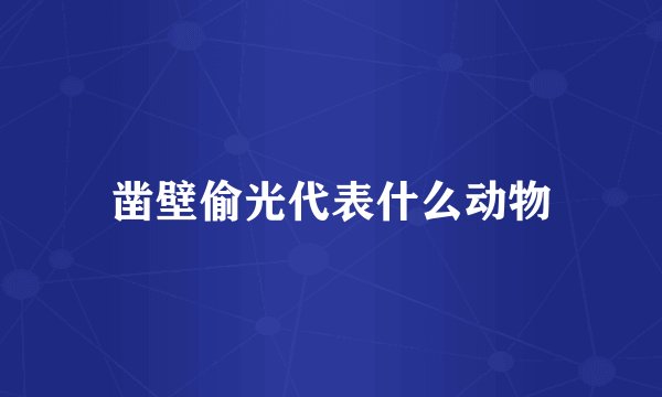 凿壁偷光代表什么动物