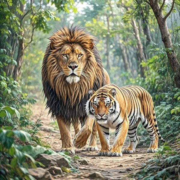 雄狮猛虎的寓意和象征