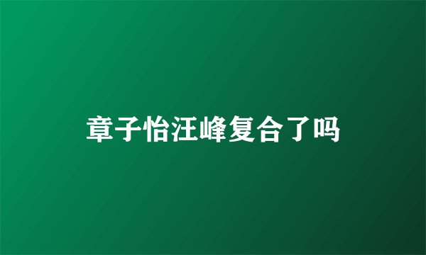 章子怡汪峰复合了吗