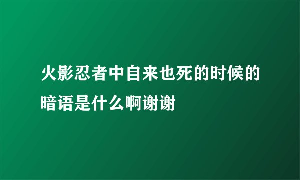 火影忍者中自来也死的时候的暗语是什么啊谢谢
