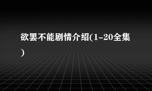 欲罢不能剧情介绍(1-20全集)