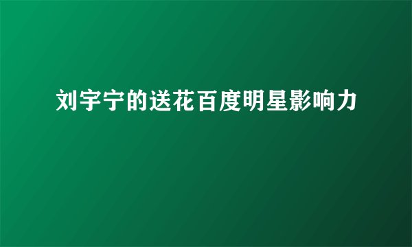 刘宇宁的送花百度明星影响力