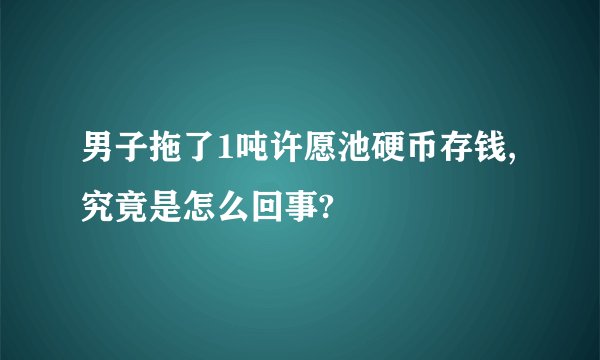 男子拖了1吨许愿池硬币存钱,究竟是怎么回事?