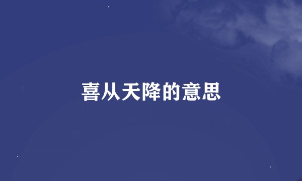 喜从天降的意思