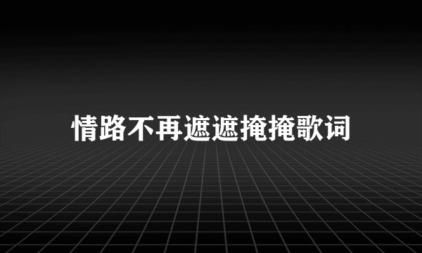 情路不再遮遮掩掩歌词