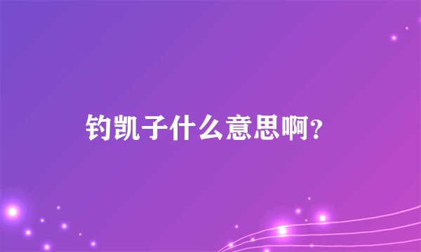 钓凯子什么意思啊？
