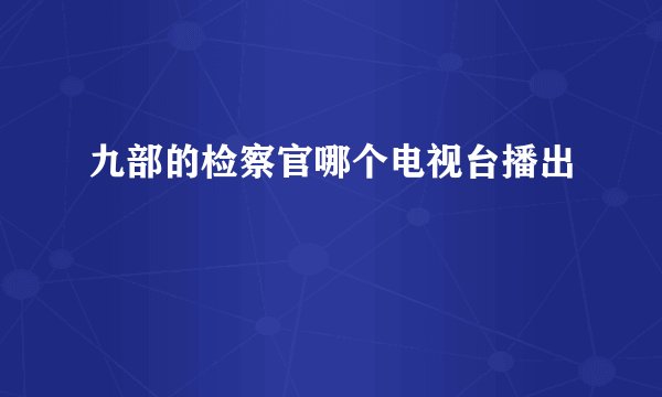 九部的检察官哪个电视台播出