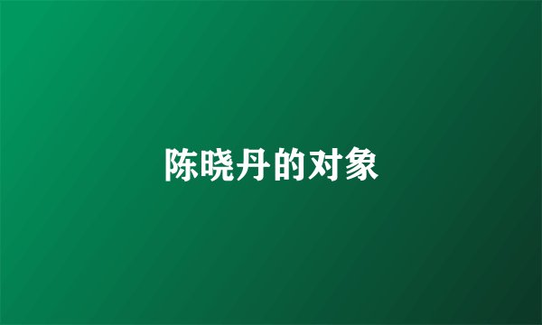 陈晓丹的对象