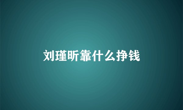 刘瑾昕靠什么挣钱