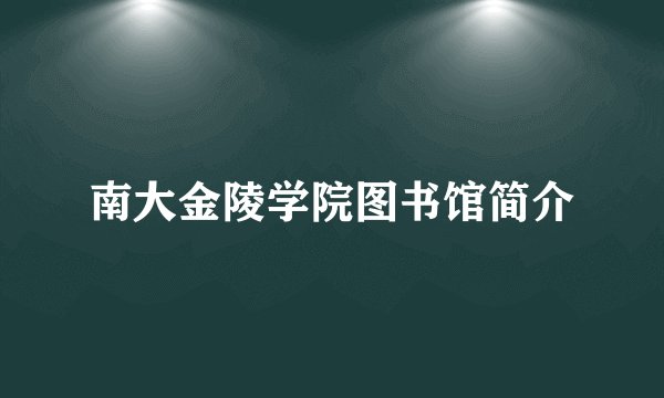 南大金陵学院图书馆简介