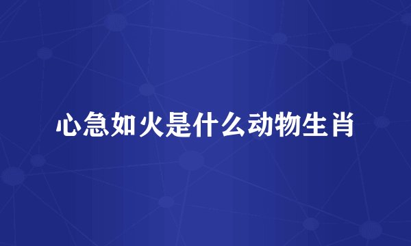 心急如火是什么动物生肖