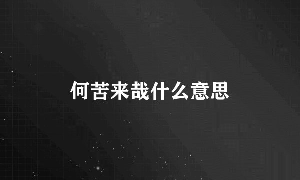 何苦来哉什么意思