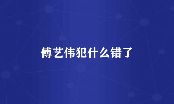 傅艺伟犯什么错了
