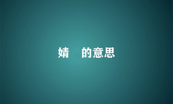 婧璟的意思