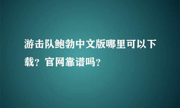 游击队鲍勃中文版哪里可以下载？官网靠谱吗？