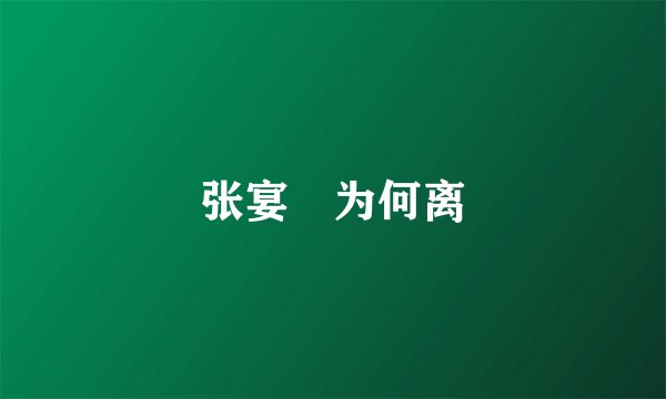 张宴 为何离