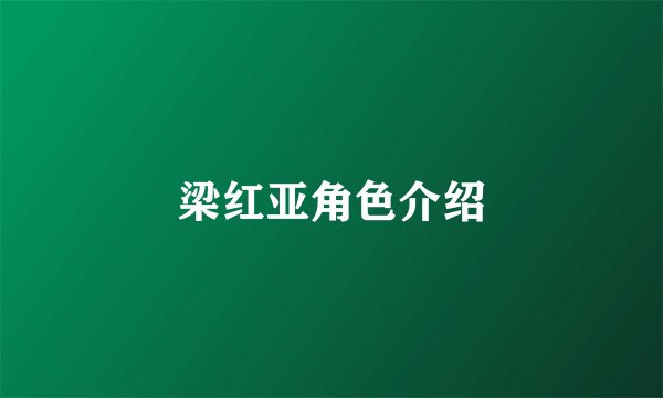 梁红亚角色介绍