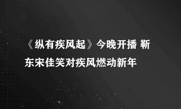 《纵有疾风起》今晚开播 靳东宋佳笑对疾风燃动新年