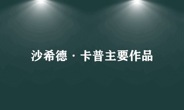 沙希德·卡普主要作品