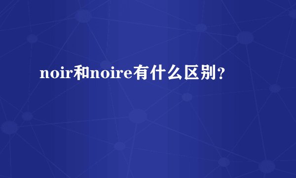 noir和noire有什么区别？