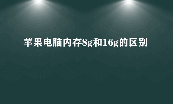 苹果电脑内存8g和16g的区别