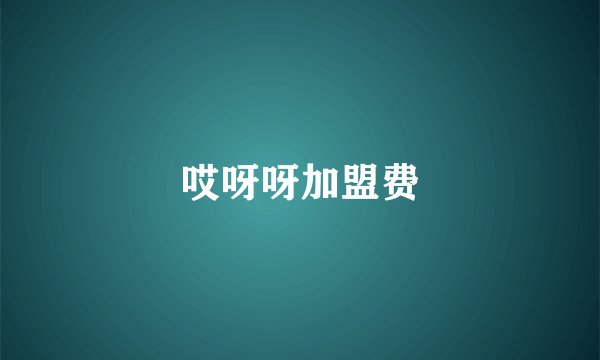 哎呀呀加盟费