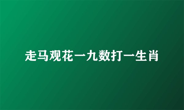 走马观花一九数打一生肖
