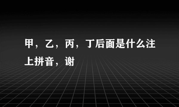 甲，乙，丙，丁后面是什么注上拼音，谢