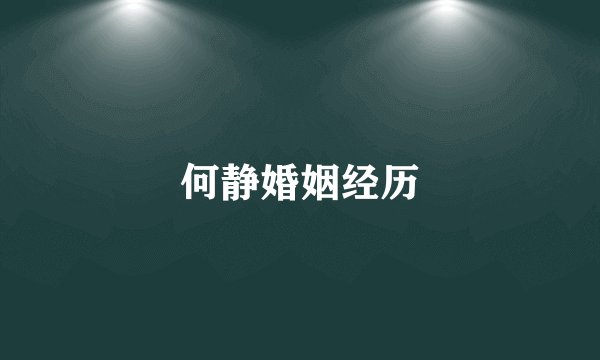 何静婚姻经历